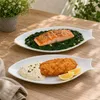 2x Fischteller OSLO weiß Porzellan 31x15cm Fischform Produktbild-Vorschau 2