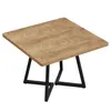 A square wooden table with black metal legs, shown from a slightly elevated angle against a white background. Produktbild-Vorschau