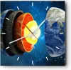 Wanduhr - Quadrat - Glasuhr - Erde Schichten Universum Kern Produktbild-Vorschau 1