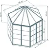 A diagram of an octagonal greenhouse with dimensions indicated. Produktbild-Vorschau
