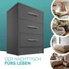 CASARIA® Comodino 3 Cassetti Mobiletto Capiente 54x39x28 cm Anteprima dell’immagine prodotto 6