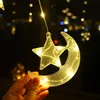 2.3m LED Stern Mond Lichterkette Lichtervorhang Produktbild-Vorschau 3