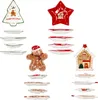4pcs Assiette à biscuits Set Pâtisserie Noël Sapin Étoile Voir les images du produit 4