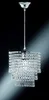 A crystal chandelier hanging against a dark background with light effects. Produktbild-Vorschau