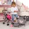 Puppen-Buggy Set mit Reisebett und Zubehör grau/rosa - Produktbild-Vorschau 6