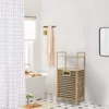 SVITA PUVI 2in1 Badregal mit Wäschekorb Badezimmerregal für Produktbild-Vorschau 2