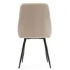 A back view of a beige upholstered chair with black legs, isolated on a white background. Produktbild-Vorschau