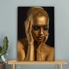 MuchoWow® - Leinwandbilder - Gold - Frau - Schwarz und Produktbild-Vorschau 4