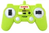 A bright green remote control for a toy tractor, with various buttons and joysticks. Produktbild-Vorschau