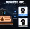 A heat press machine with glowing heating elements and marketing graphics highlighting its features. Náhled obrázku produktu