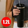 Thermobecher 1,2 L mit Strohhalm Griff Deckel Edelstahl Produktbild-Vorschau 9