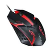 A black and red gaming mouse with a cable, shown from a diagonal angle on a white background. Produktbild-Vorschau