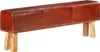 Banc Turnbock-Design 160cm brun cuir véritable bois massif Voir les images du produit 12