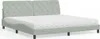 Bett mit Matratze Hellgrau 200x200 cm Samt Produktbild-Vorschau 2