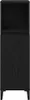 A black cabinet with two shelves and a closed lower section, shown from the front. Náhled obrázku produktu