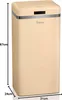 A cream-colored retro-style trash can with dimensions indicated. Náhled obrázku produktu