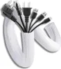 A white cable sleeve is shown holding several black cables with different types of plugs. Náhľad obrázku produktu