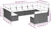 vidaXL 12-tlg. Garten-Sofagarnitur mit Kissen Schwarz Poly Produktbild-Vorschau 3