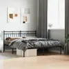 vidaXL Postel s čelem kovová černá 160x200 cm Náhled obrázku produktu 2
