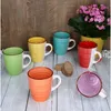 6tlg Kaffeebecherset Uni bunt groß Kaffee Becher Produktbild-Vorschau 3