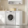SoBuy Wäscheschrank BZR229-W neben Waschmaschine im modernen Waschküchen-Setting Productafbeelding-voorbeeld