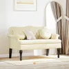 vidaXL Canapé Chesterfield Crème 120.5 x 65 x 75 cm Faux Voir les images du produit 2