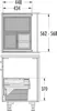 A technical drawing showing dimensions of a waste bin system. Produktbild-Vorschau