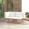 vidaXL 2-tlg. Garten-Lounge-Set mit Cremeweißen Kissen Produktbild-Vorschau 2
