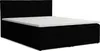 A black boxspring bed with a white mattress topper is shown against a white background. Produktbild-Vorschau