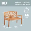 Gartenbank Teakholz 120 cm mit Motiv-Rückenlehne – massiv, Produktbild-Vorschau 3