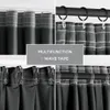 A collage of four images showing different ways to hang and style curtains with a wave tape. Produktbild-Vorschau