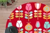 MuchoWow® Mauspad Mousepad Muster - Blumen - Retro - Rot Produktbild-Vorschau 2