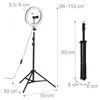 Relaxdays LED Ringlicht mit Stativ, 10" Ringleuchte Produktbild-Vorschau 6