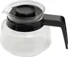 A close-up view of a glass coffee pot with a black lid and handle. Anteprima dell’immagine prodotto
