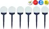 Six solar-powered LED garden lights arranged in a row on a white background. Produktbild-Vorschau