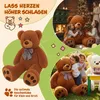 A collage of images featuring teddy bears of various sizes, some with children, in different settings like a cozy living room with a fireplace and a festive Christmas scene, and outdoors for a birthday party. Anteprima dell’immagine prodotto