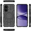 Multiple views of a black phone case with a ring holder, displayed on a light gray background. Produktbild-Vorschau