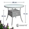 CASARIA® Tavolo Rotondo da Giardino Polyrattan Ø 80 Piano Anteprima dell’immagine prodotto 3