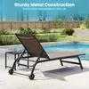COSTWAY Sonnenliege mit Rollen & Tisch, Gartenliege bis Produktbild-Vorschau 5