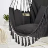 Hängesessel Brasilianisch 130x100 cm Dunkelgrau – Boho Produktbild-Vorschau 7