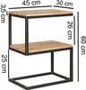 FineBuy Odkladací stolík v tvare písmena S z masívneho Náhľad obrázku produktu 3