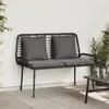 Banc de jardin vidaXL noir et anthracite en polyrotin Voir les images du produit 2