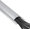 A close-up, angled view of a silver cable management channel with multiple black cables running through it, against a white background. Podgląd zdjęcia produktu