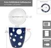 Pula granatowe kropki zestaw 6 kubków do kawy 300ml kubek Podgląd zdjęcia produktu 6