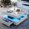 OYAJIA Couchtisch Hochglanz mit LED Beleuchtung & Produktbild-Vorschau 1