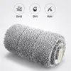 A rolled-up microfiber mop pad with icons indicating it cleans dust, dirt, and hair. Podgląd zdjęcia produktu