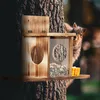 Relaxdays Eichhörnchen Futterhaus, Holz, 2 Eingänge & Produktbild-Vorschau 3
