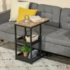 HOMCOM Beistelltisch, Couchtisch mit Rollen, Ablage, Produktbild-Vorschau 2