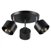 A black three-light ceiling fixture with adjustable spotlights. Podgląd zdjęcia produktu