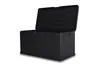 A black outdoor storage box with its lid open, shown against a white background. Podgląd zdjęcia produktu